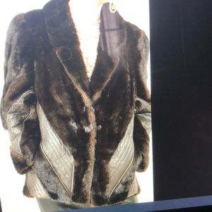 Black Brown German Fur jacket MINK Sz Med
